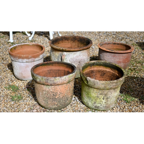 63A - Five assorted old weathered terracotta planters, all a/f (5)