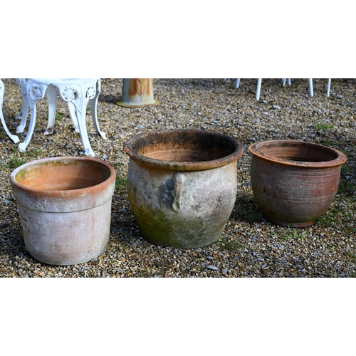 63A - Five assorted old weathered terracotta planters, all a/f (5)