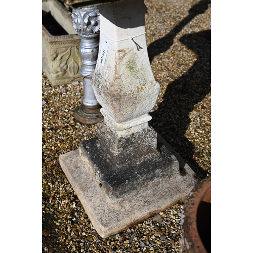 65 - A weathered cast stone bird bath