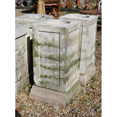 73 - Two differing pairs of classical cast stone plinths (no tops) (4)