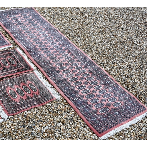 377 - Pakistan Turkoman gul design runner, 250 x 80 cm