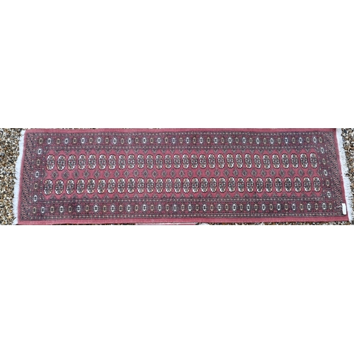 377 - Pakistan Turkoman gul design runner, 250 x 80 cm