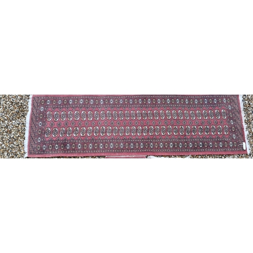 377 - Pakistan Turkoman gul design runner, 250 x 80 cm