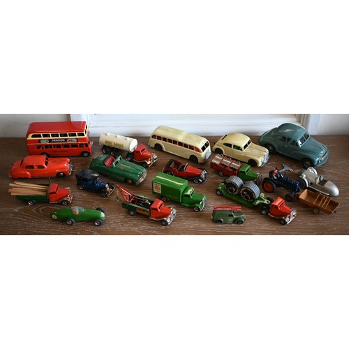 540 - A collection of boxed Minic tinplate vehicles, including Double Deck Bus, No.2 Saloon Car, No.2 Spor... 