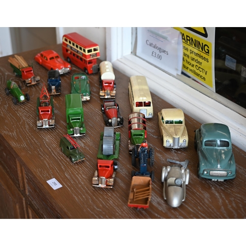 540 - A collection of boxed Minic tinplate vehicles, including Double Deck Bus, No.2 Saloon Car, No.2 Spor... 