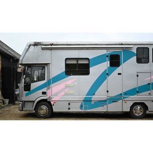 A Ford Iveco 75e live-in horse box, registered P/1996, 236,796 km, manual 5-speed, plated until 08/24, living accommodation includes shower/toilet, oven, fridge, central heating, four berths, fsh with recent £4,000 overhaul, new batteries, capacity to carry three horses, keys, V5 and history file in office - Note no Vat - 12% incl. buyers premium on this lot 