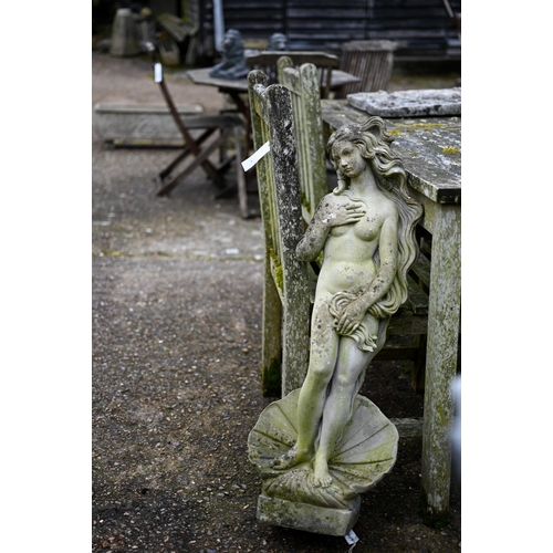 111 - A cast stone garden sculpture of Venus, 85 cm h