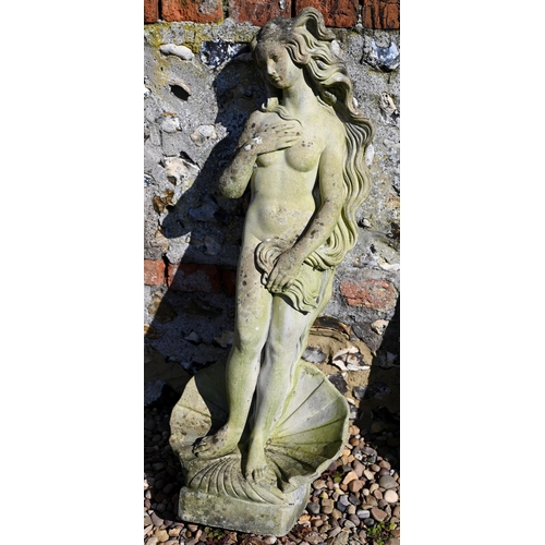 111 - A cast stone garden sculpture of Venus, 85 cm h