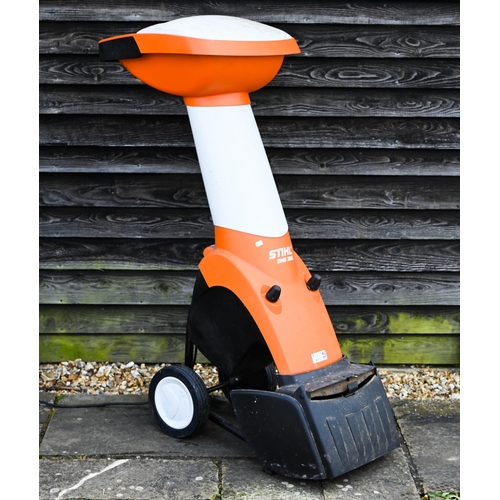 121 - A Stihl GHE355 large 240v garden shredder wood chipper c/with safety helmet, goggles, ear defenders ... 