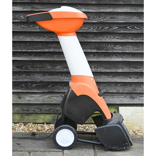 121 - A Stihl GHE355 large 240v garden shredder wood chipper c/with safety helmet, goggles, ear defenders ... 