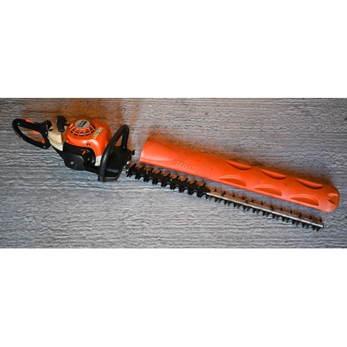 123 - A Stihl HS81R petrol long reach hedge-trimmer, a/f