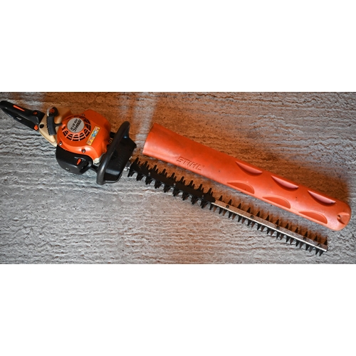 123 - A Stihl HS81R petrol long reach hedge-trimmer, a/f