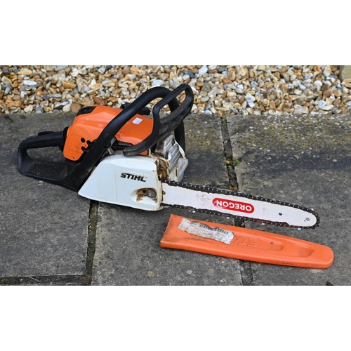 126 - A Stihl MS171 petrol chainsaw to/with a Kometi petrol long reach hedge trimmer, both a/f (2)