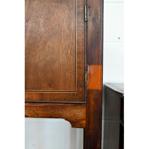 187 - An antique mahogany two-door nightstand on moulded square supports, 50 x 40 x 73 cm high