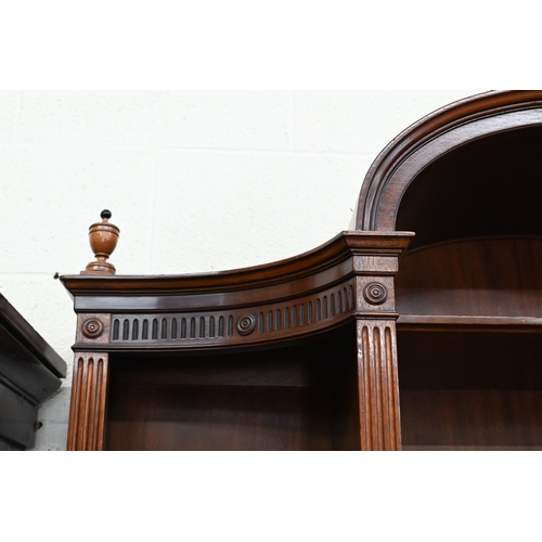 191 - #A Federal style mahogany bookcase desk with pen shelves around fall front panel enclosing fitted in... 