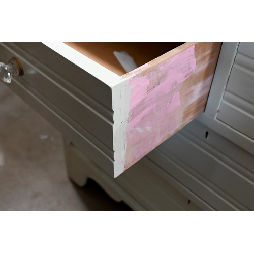 244 - #A painted chest of two short over three long drawers with faceted glass handles, 108 cm x 48 cm x 8... 