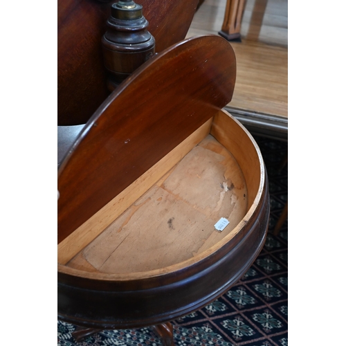 245 - A Victorian mahogany shaving/vanity stand with twin hinged storage compartments, adjustable mirror a... 