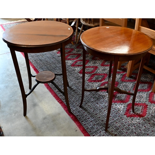 248 - A matched pair of Edwardian circular side tables, 52 cm dia. x 72 cm h (2)