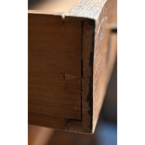 258 - #An early 20th century oak shallow bureau, 80 x 24 x 104 cm h