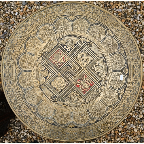 279 - An early 20th century Anglo-Indian carved hardwood octagonal table, 45 cm dia. x 48 cm h a/f to/w tw... 