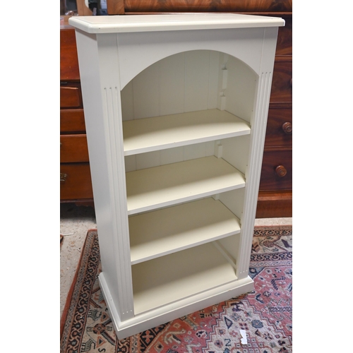 283 - #A white painted Laura Ashley(?) open bookcase with three adjustable shelves, 64 x 32 x 116 cm