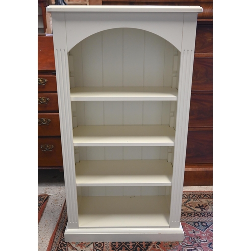 283 - #A white painted Laura Ashley(?) open bookcase with three adjustable shelves, 64 x 32 x 116 cm