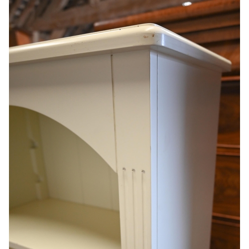 283 - #A white painted Laura Ashley(?) open bookcase with three adjustable shelves, 64 x 32 x 116 cm