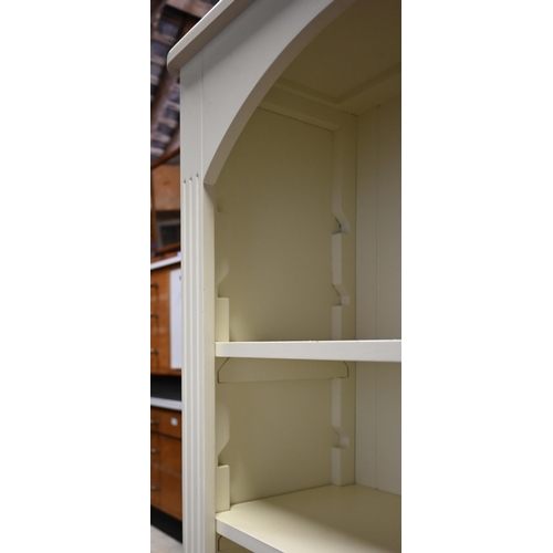 283 - #A white painted Laura Ashley(?) open bookcase with three adjustable shelves, 64 x 32 x 116 cm