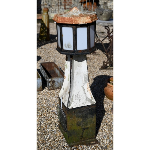 31 - A vintage 'lighthouse' tapering bollard lamp by Gowshall, 96 cm h