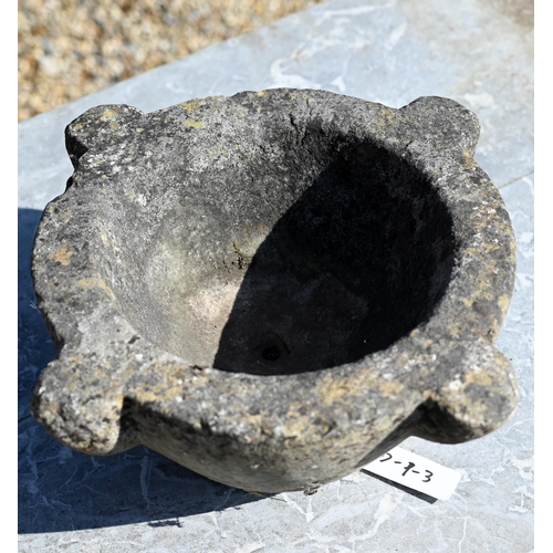 32 - An antique weathered marble mortar, 35 cm dia.