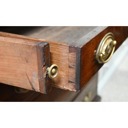 322 - George III mahogany fall front bureau with four graduating drawers, standing on bracket feet, 90 x 5... 