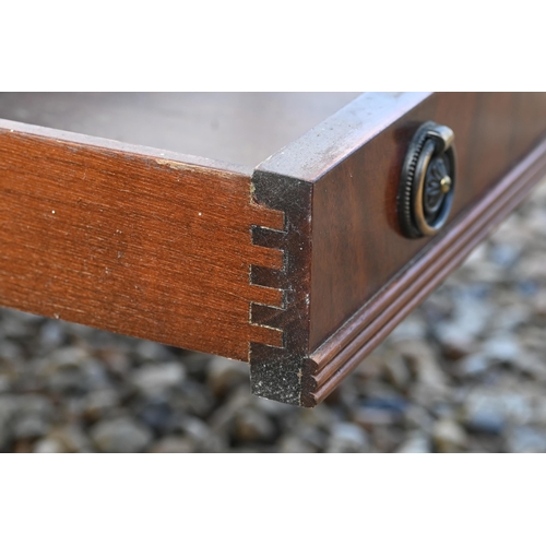 328 - A mahogany veneered two drawer filing chest and two tier drinks trolley with single drawer (2)