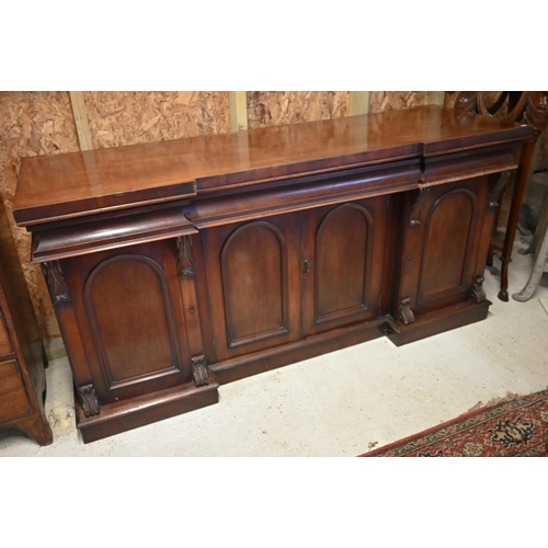 329 - A large 19th century mahogany sideboard, 180 x 58 x 90 cm h a/f