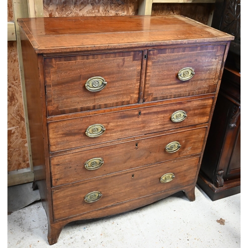 334 - George III mahogany secretaire, 100 x 50 x 114 cm h, a/f