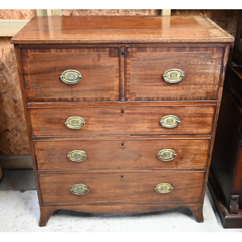 334 - George III mahogany secretaire, 100 x 50 x 114 cm h, a/f