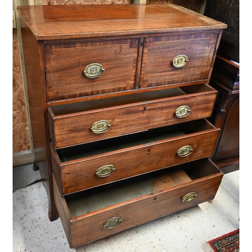 334 - George III mahogany secretaire, 100 x 50 x 114 cm h, a/f