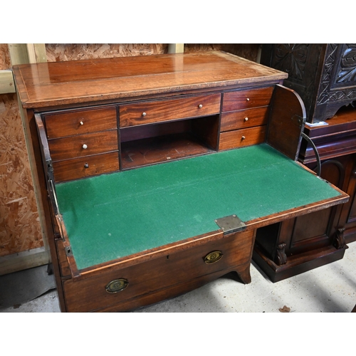 334 - George III mahogany secretaire, 100 x 50 x 114 cm h, a/f