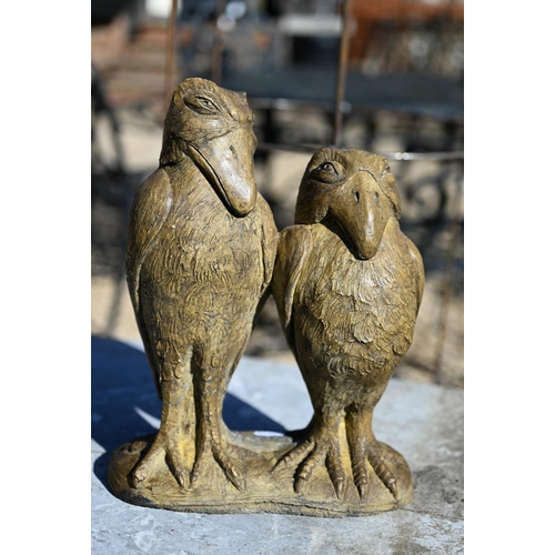 34 - A composite cast pair of 'Wally Birds' in the martin bros. style, 30 cm h (2)
