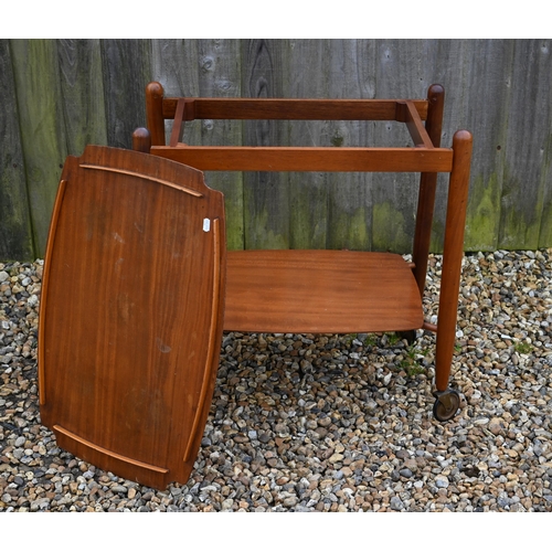 348 - A small mahogany folding games table to/w two tripod occasional tables, a small oak bookcase, nest o... 