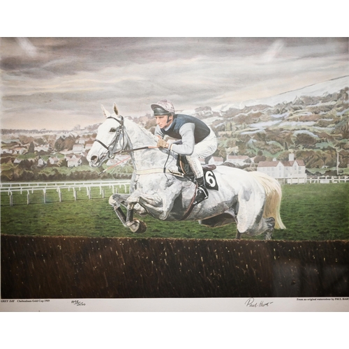 357 - #After Paul Hart - 'Grey Day, Cheltenham Gold Cup, 1989', ltd ed print no 1497/2500, pencil signed, ... 