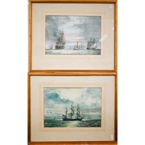 366 - H Fostersmith - 'The Warspite', off Charlton, watercolour, signed and dated '94, 25 x 35 cm to/w Chr... 