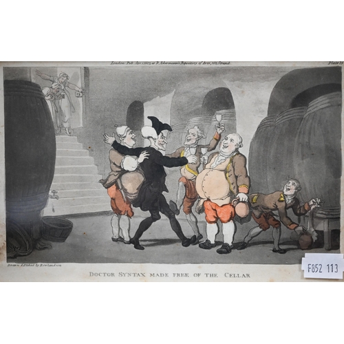 385 - A set of six Rowlandson satirical prints, Dr Syntax etc, 12.5 x 21 cm (6)