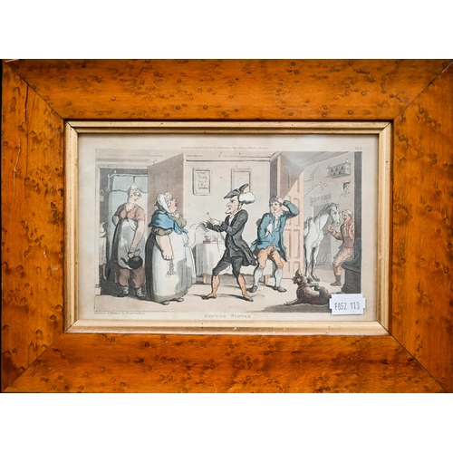 385 - A set of six Rowlandson satirical prints, Dr Syntax etc, 12.5 x 21 cm (6)