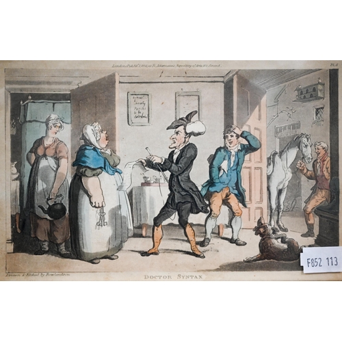 385 - A set of six Rowlandson satirical prints, Dr Syntax etc, 12.5 x 21 cm (6)