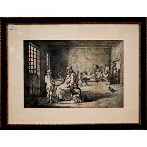 393 - #Two 19th century French narrative etchings in the manner of Meissonier, 22 x 32 cm and 25 x 38 cm (... 