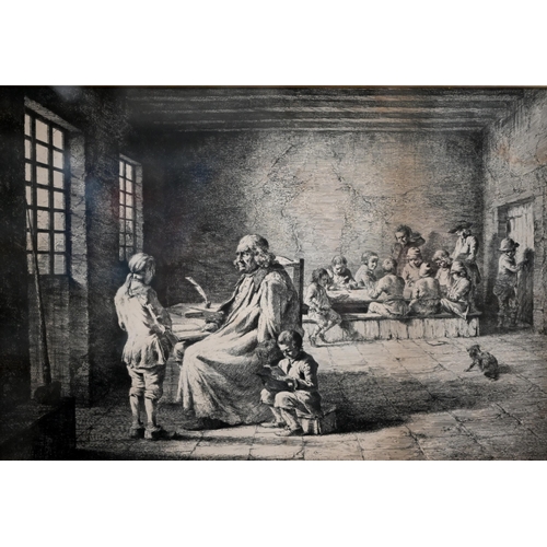 393 - #Two 19th century French narrative etchings in the manner of Meissonier, 22 x 32 cm and 25 x 38 cm (... 