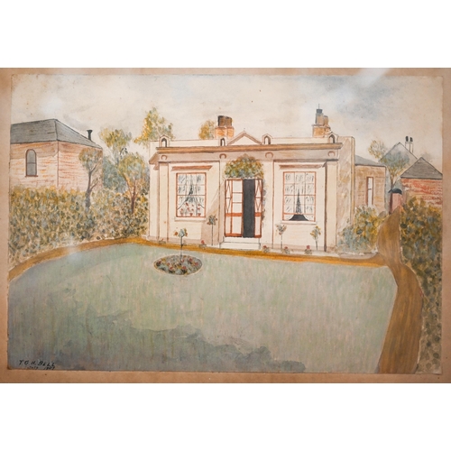 396 - Mixed pictures including TGH Bell - Chattel-type house, watercolour, dated July 1887, 17 x 24.5 cm; ... 