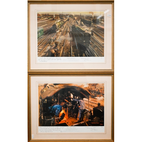 399 - After Terence Cuneo - two ltd ed prints no 33/850 'Clear Road Ahead', and 'Clapham Junction', both p... 