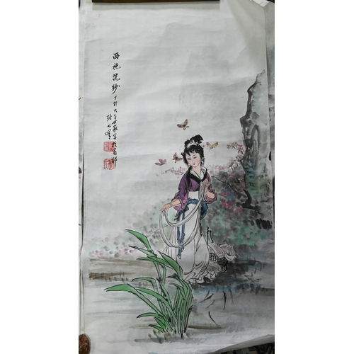 402A - A collections of 20th century traditional Chinese paintings on paper and silk depicting various land... 