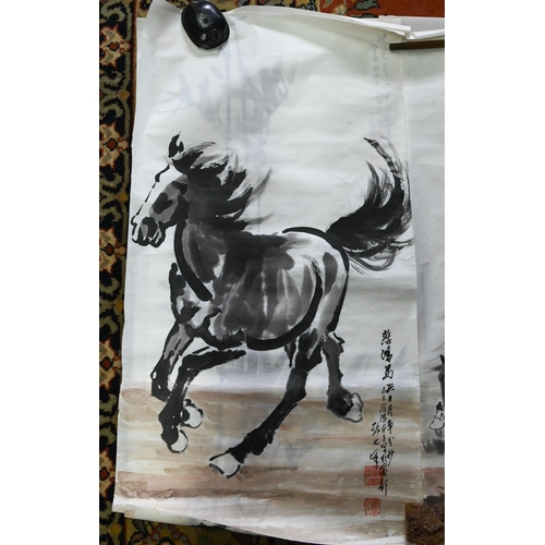 402A - A collections of 20th century traditional Chinese paintings on paper and silk depicting various land... 